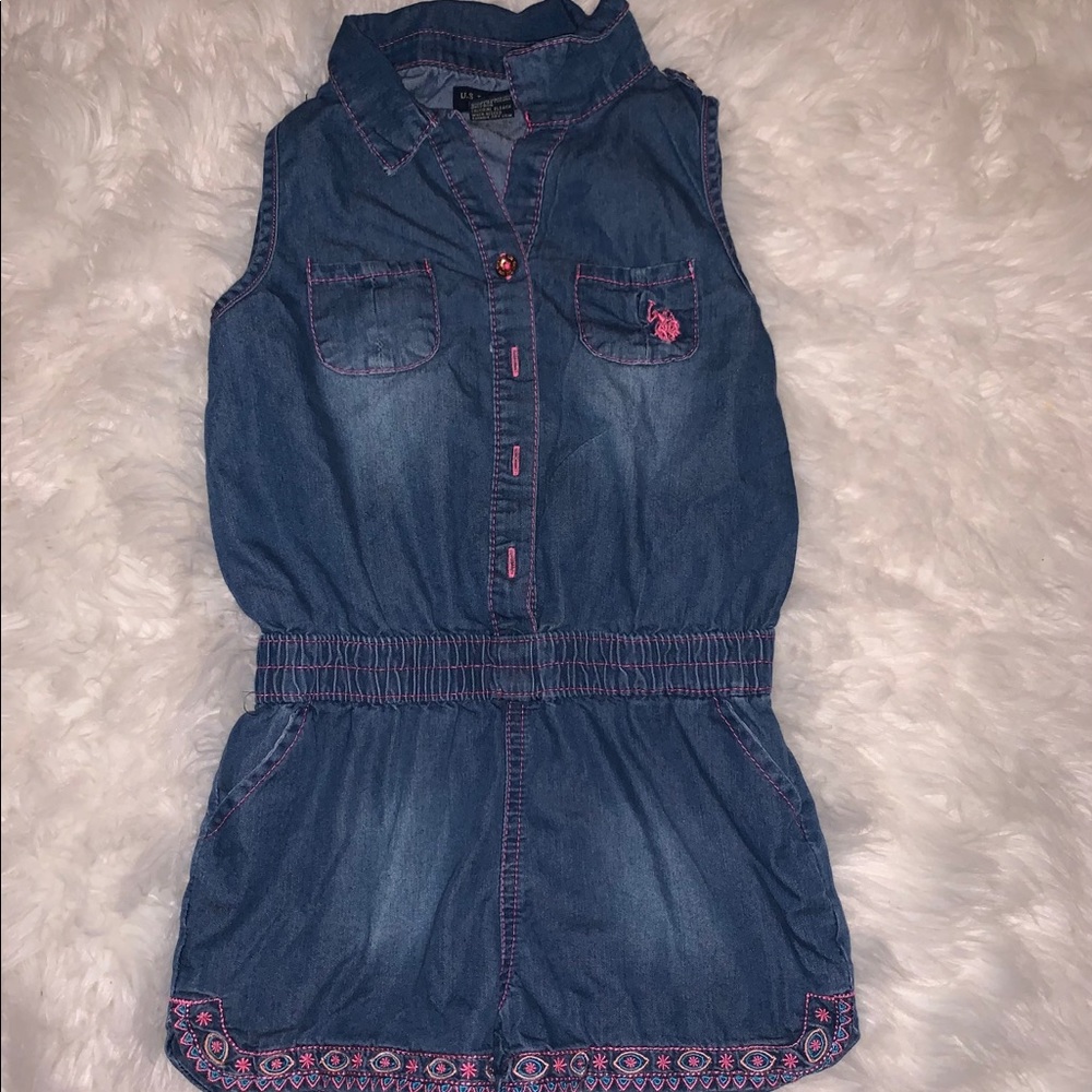 Blue Jean shorts jumpsuit
